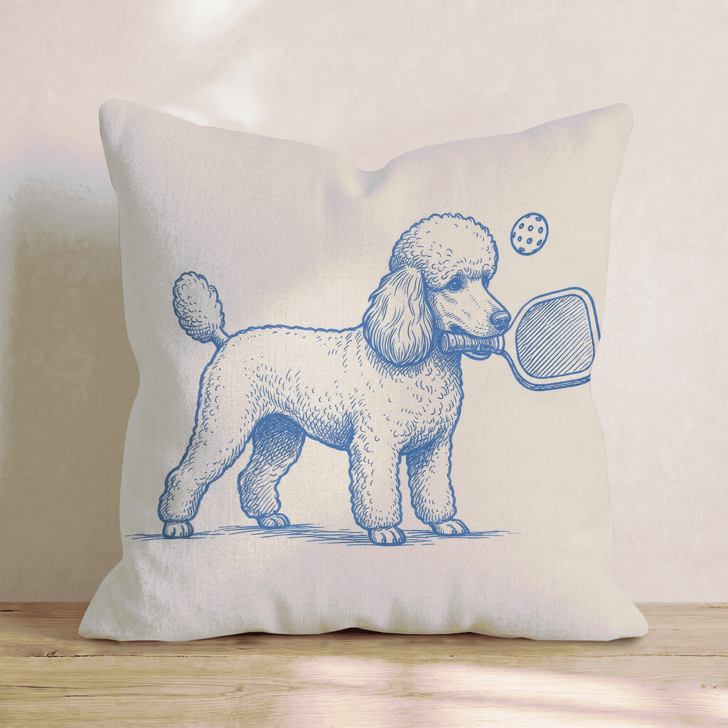 Poodle Pickleball Throw Pillow - Hillcroft Home