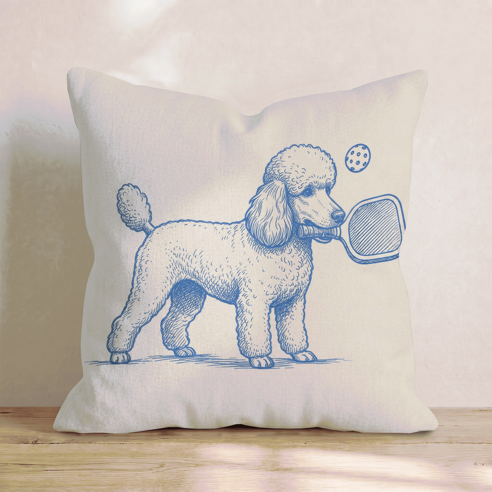 Poodle Pickleball Throw Pillow - Hillcroft Home