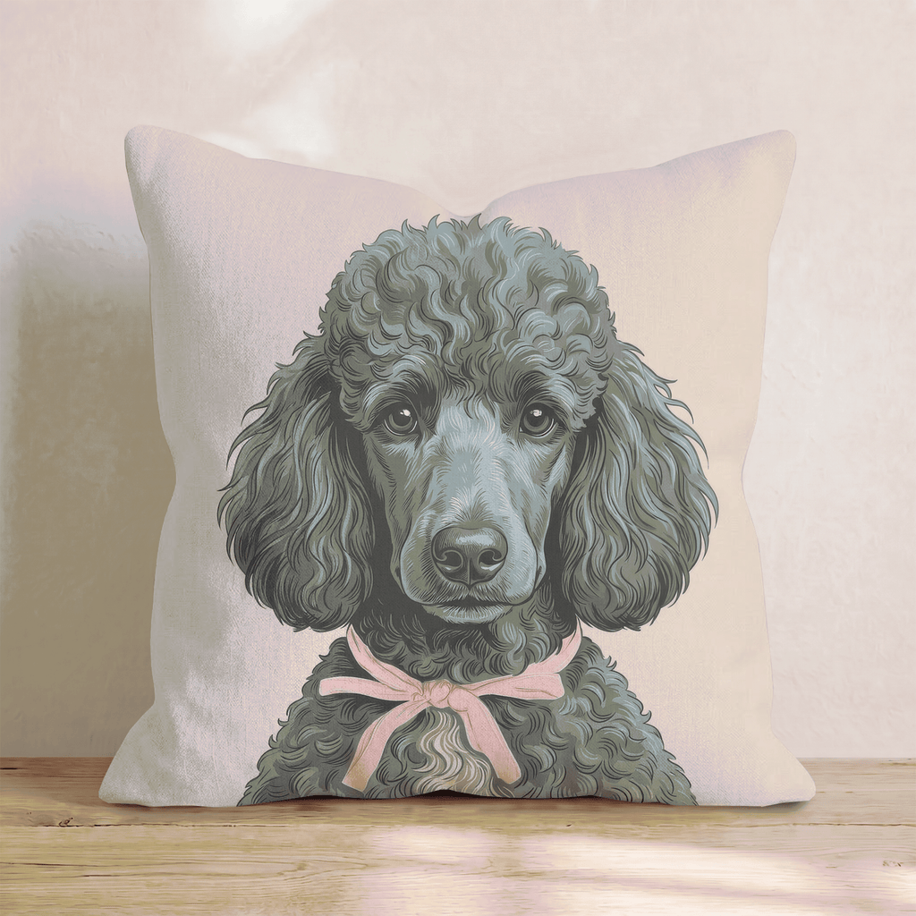Poodle Portrait Throw Pillow - Hillcroft Home