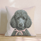 Poodle Portrait Throw Pillow - Hillcroft Home