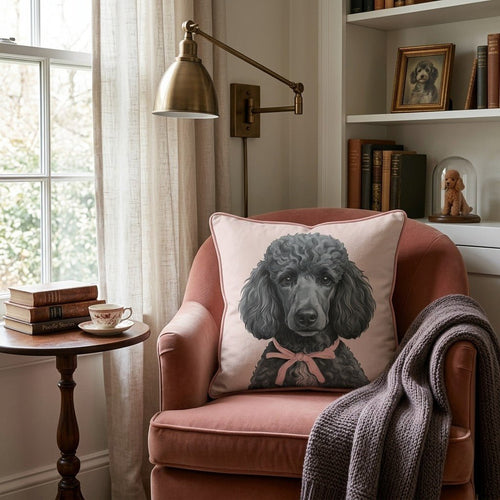 Poodle Portrait Throw Pillow - Hillcroft Home