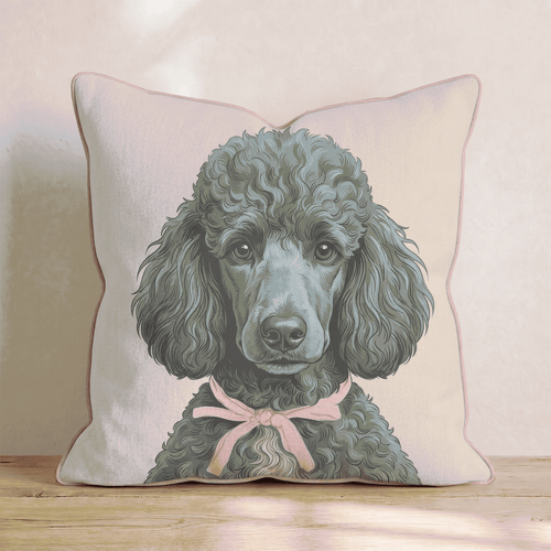 Poodle Portrait Throw Pillow - Hillcroft Home