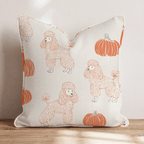 Poodle Pumpkin Patch Throw Pillow - Hillcroft Home