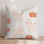 Poodle Pumpkin Patch Throw Pillow - Hillcroft Home