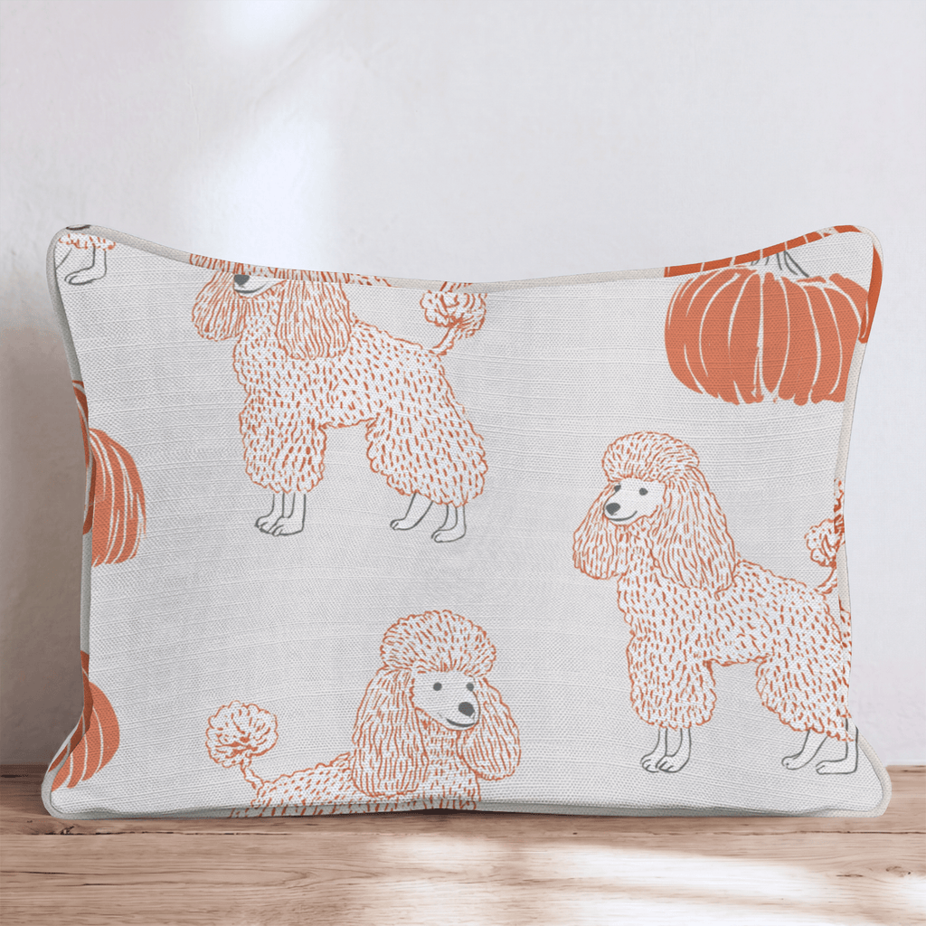 Poodle Pumpkin Patch Throw Pillow - Hillcroft Home