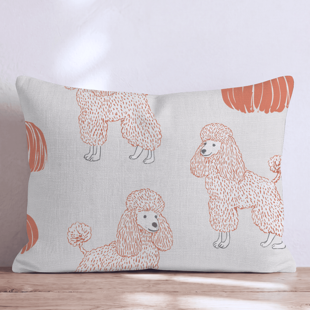 Poodle Pumpkin Patch Throw Pillow - Hillcroft Home
