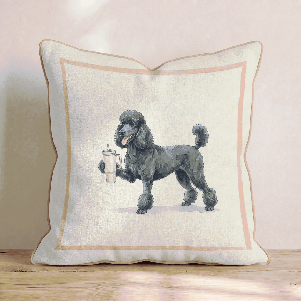 Poodle Tumbler Throw Pillow - Hillcroft Home