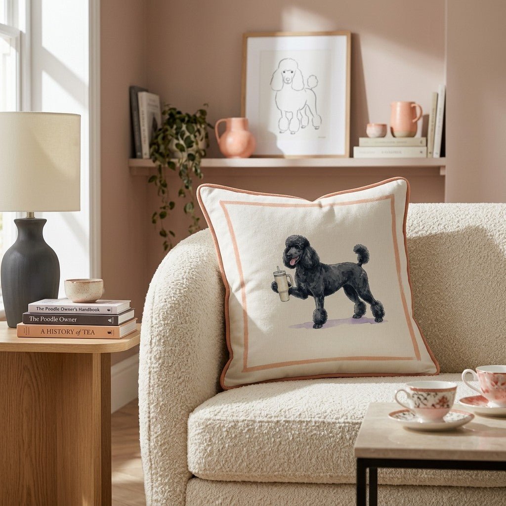 Poodle Tumbler Throw Pillow - Hillcroft Home