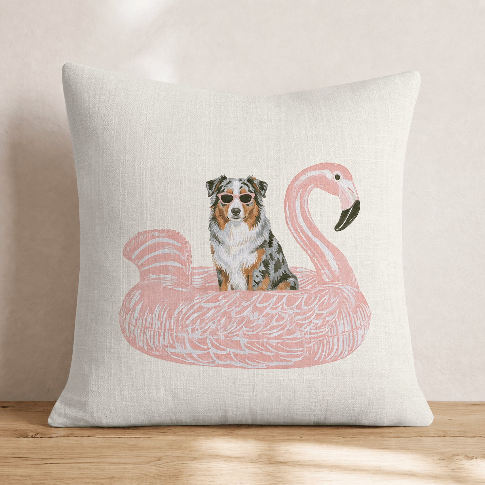 Pool Day Australian Shepherd Throw Pillow - Hillcroft Home