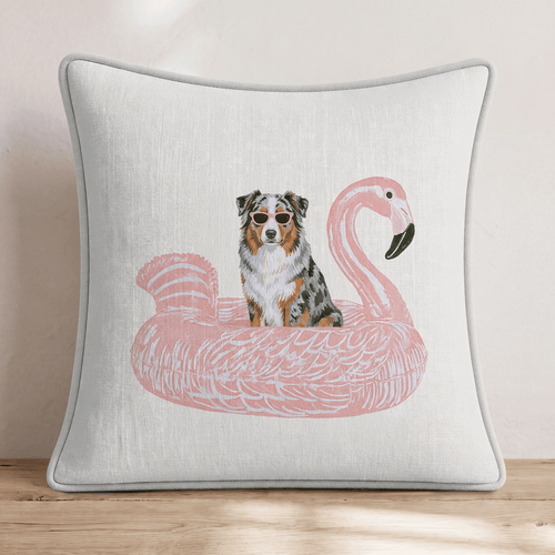Pool Day Australian Shepherd Throw Pillow - Hillcroft Home