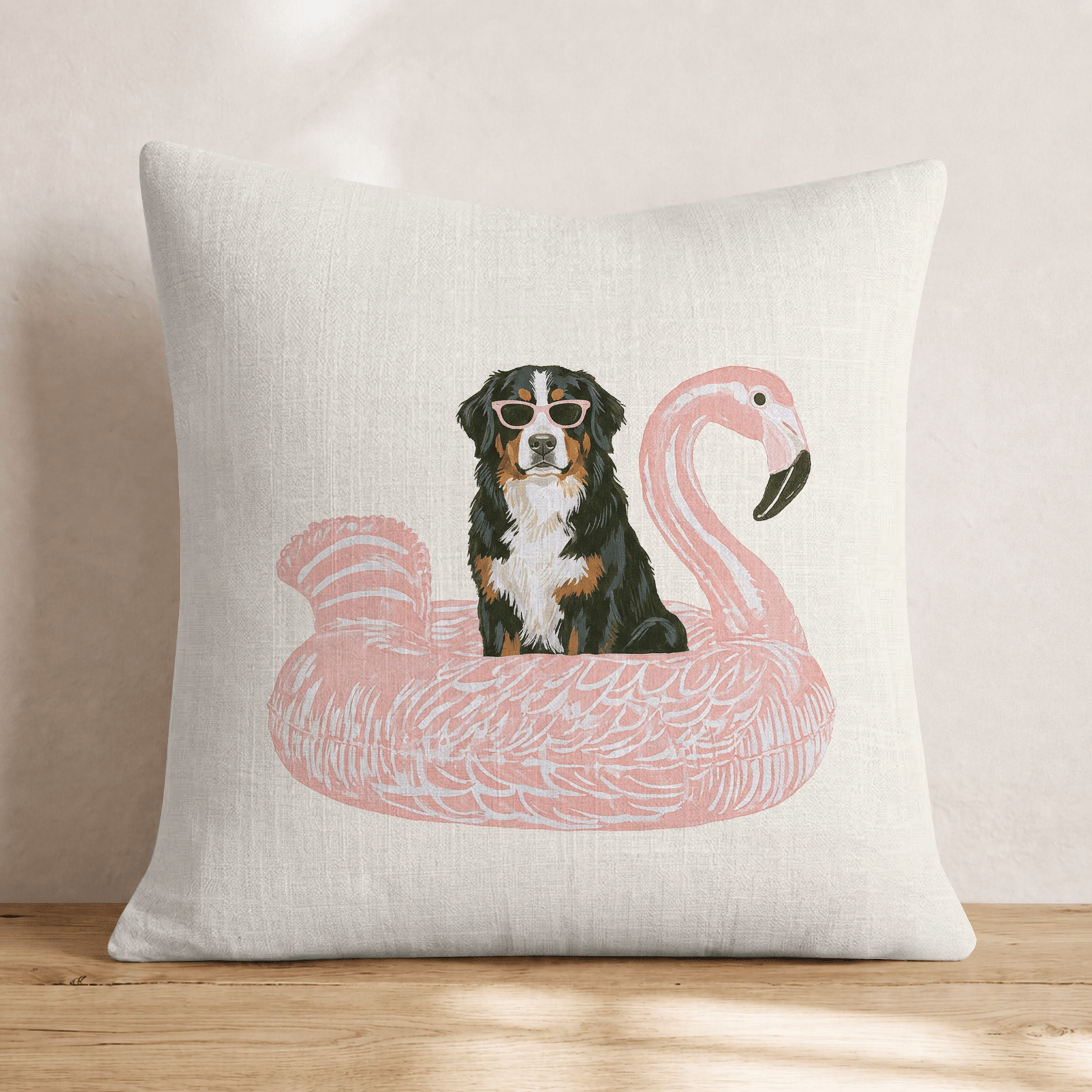 Pool Day Bernese Mountain Dog Throw Pillow - Hillcroft Home