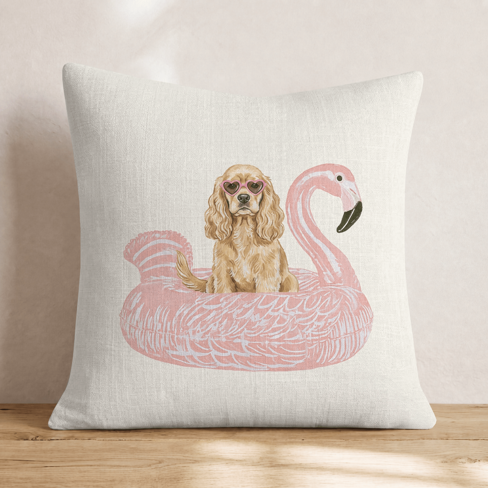 Pool Day Cocker Spaniel Throw Pillow - Hillcroft Home
