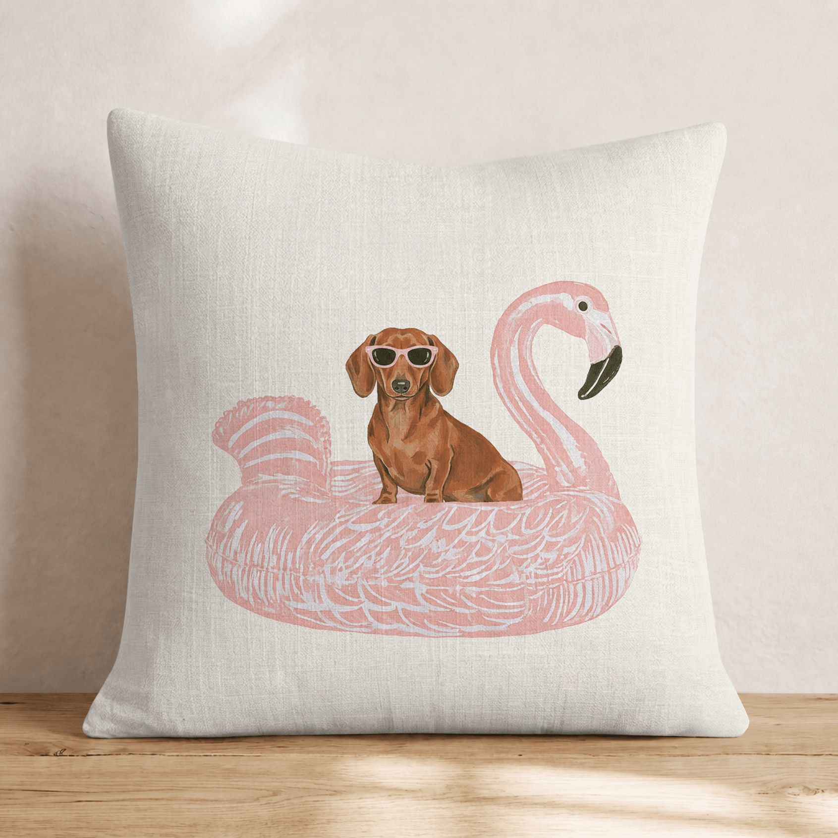Pool Day Dachshund Throw Pillow - Hillcroft Home