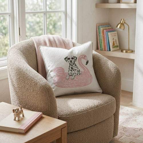Pool Day Dalmation Throw Pillow - Hillcroft Home