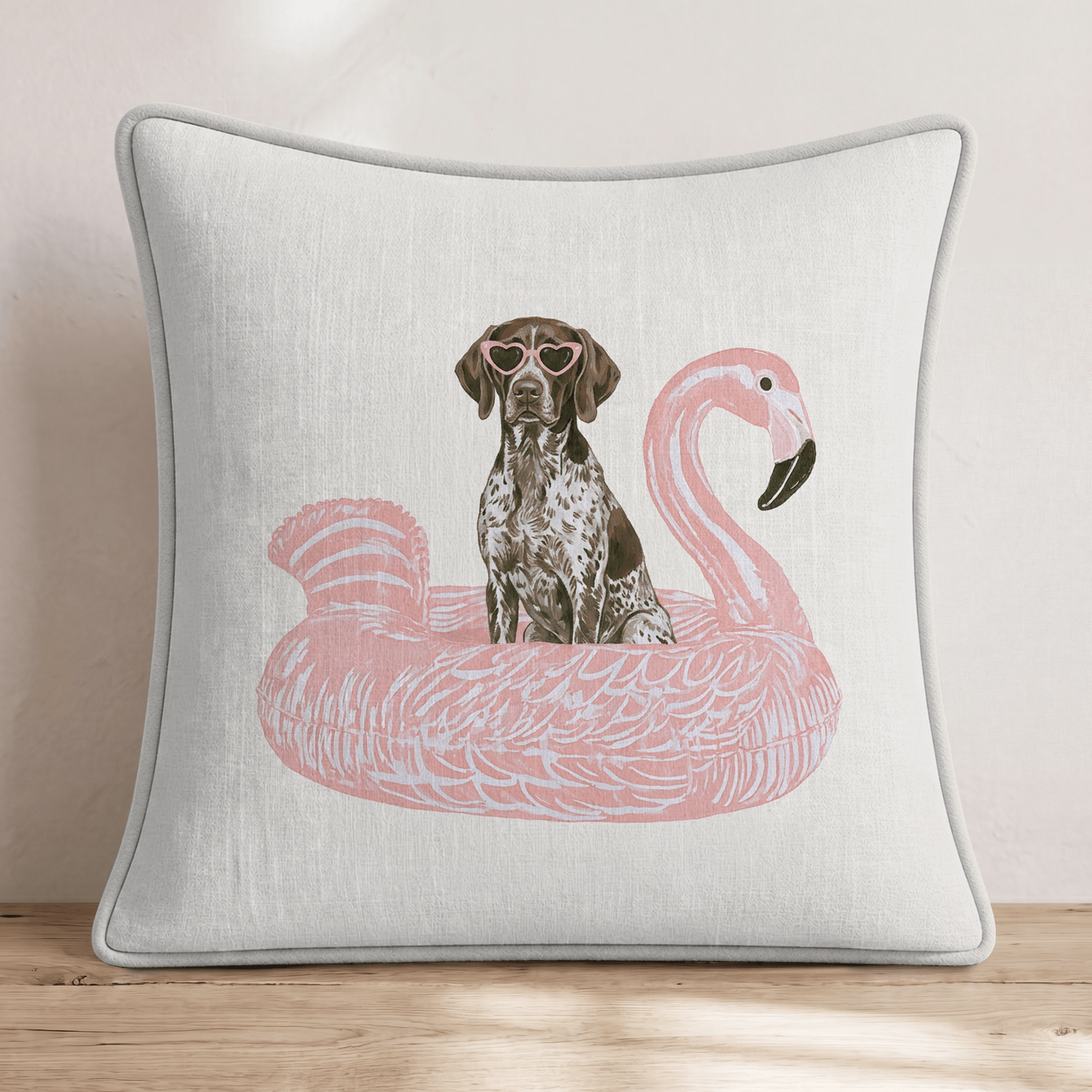 Pool Day German Shorthaired Pointer Throw Pillow - Hillcroft Home