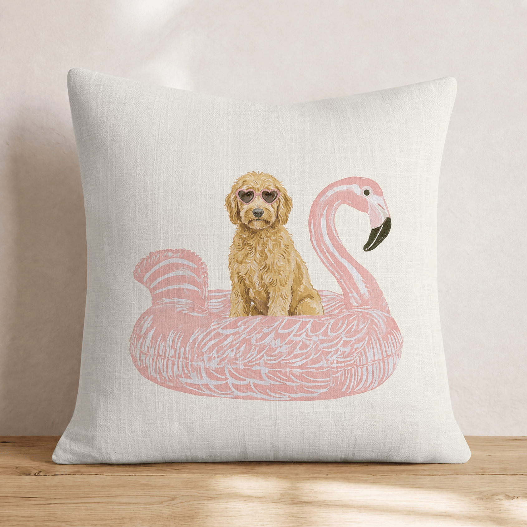 Pool Day Goldendoodle Throw Pillow - Hillcroft Home