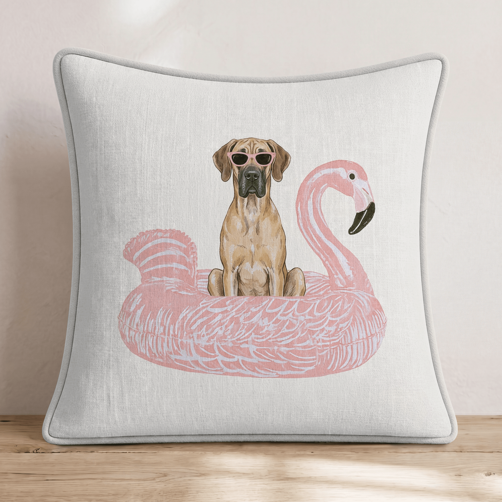 Pool Day Great Dane Throw Pillow - Hillcroft Home