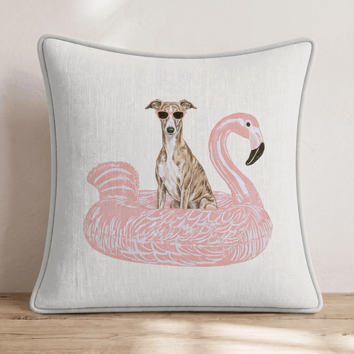 Pool Day Greyhound Throw Pillow - Hillcroft Home