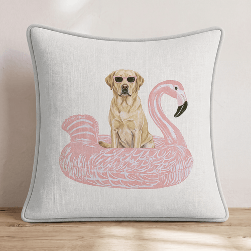 Pool Day Labrador Retriever Throw Pillow - Hillcroft Home