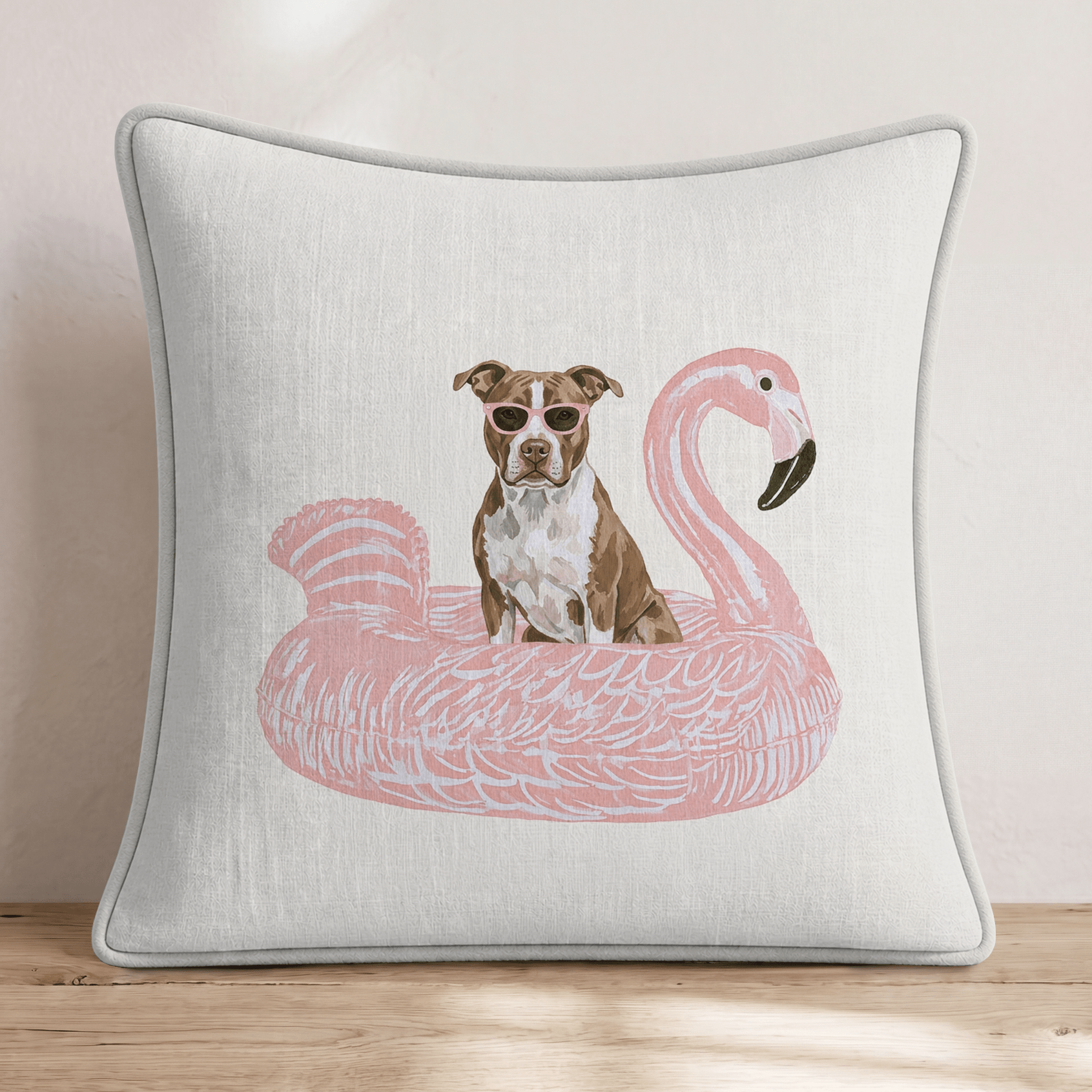 Pool Day Pit Bull Throw Pillow - Hillcroft Home