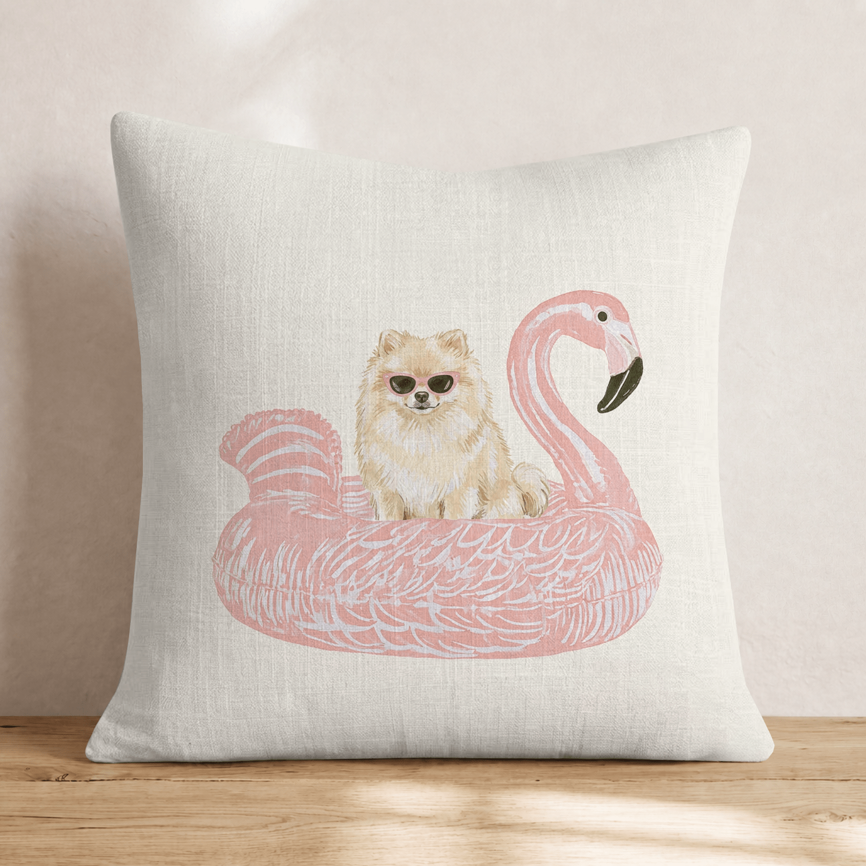 Pool Day Pomeranian Throw Pillow - Hillcroft Home