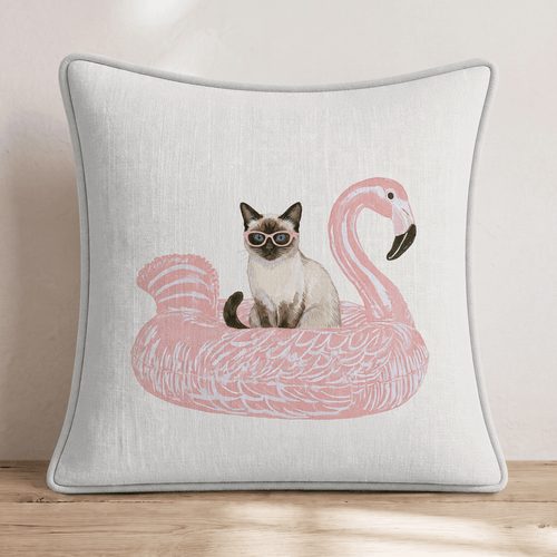 Pool Day Siamese Throw Pillow - Hillcroft Home
