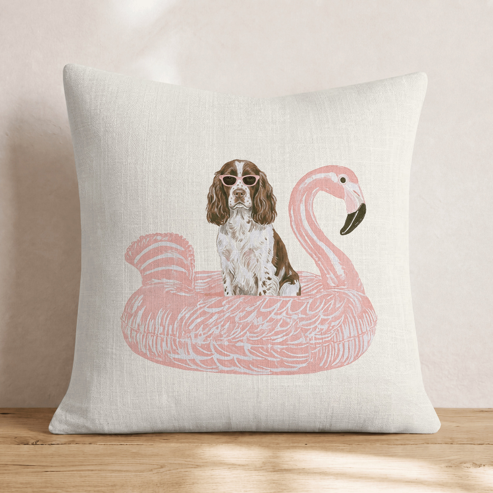 Pool Day Springer Spaniel Throw Pillow - Hillcroft Home