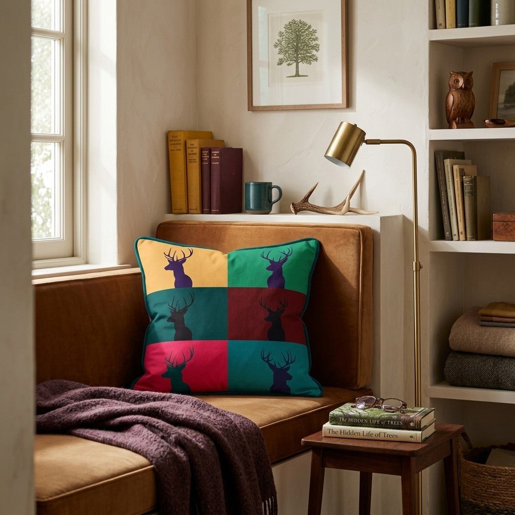 Pop Art Buck Throw Pillow - Hillcroft Home