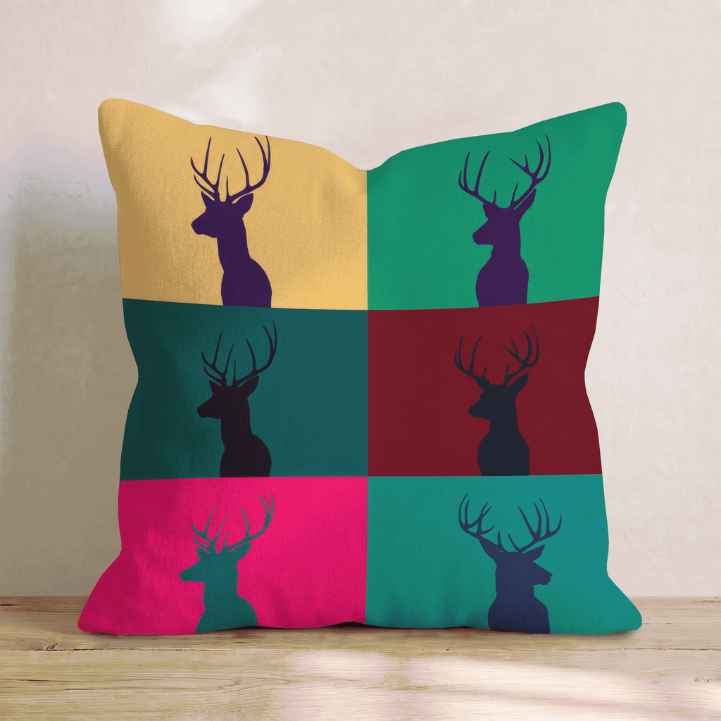 Pop Art Buck Throw Pillow - Hillcroft Home
