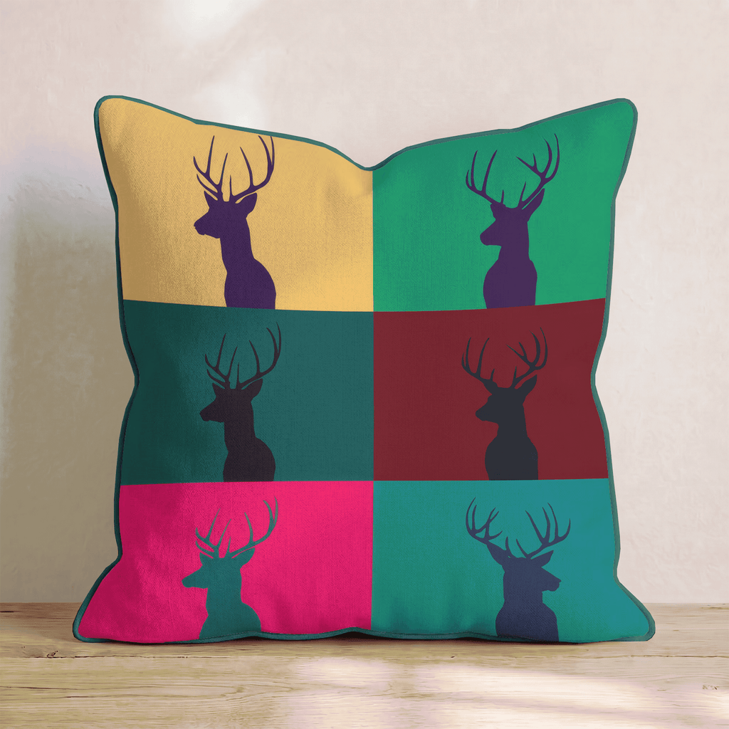Pop Art Buck Throw Pillow - Hillcroft Home