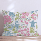 Porcelain Garden Pink Throw Pillow - Hillcroft Home