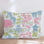 Porcelain Garden Pink Throw Pillow - Hillcroft Home