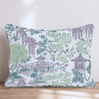 Porcelain Garden Purple Throw Pillow - Hillcroft Home