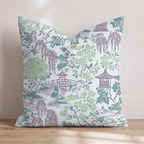 Porcelain Garden Purple Throw Pillow - Hillcroft Home
