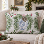 Porcelain Pine Throw Pillow throw pillow - Hillcroft Home