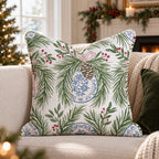 Porcelain Pine Throw Pillow throw pillow - Hillcroft Home