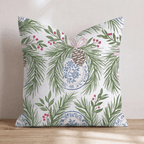 Porcelain Pine Throw Pillow throw pillow - Hillcroft Home