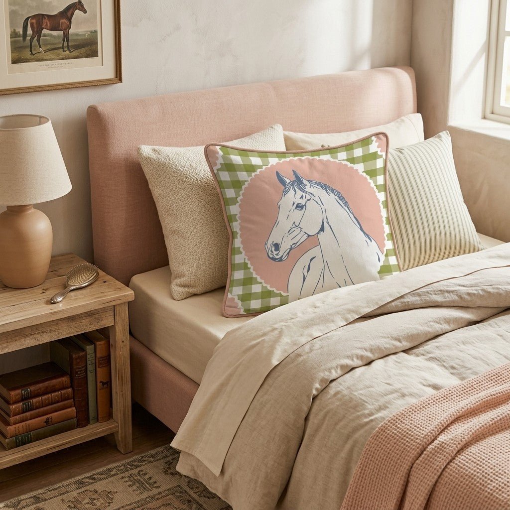 Portrait of a Mare Throw Pillow - Hillcroft Home
