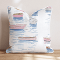 Positano Pink Boats Throw Pillow - Hillcroft Home