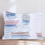 Positano Pink Boats Throw Pillow - Hillcroft Home