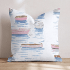 Positano Pink Boats Throw Pillow - Hillcroft Home