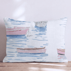 Positano Pink Boats Throw Pillow - Hillcroft Home
