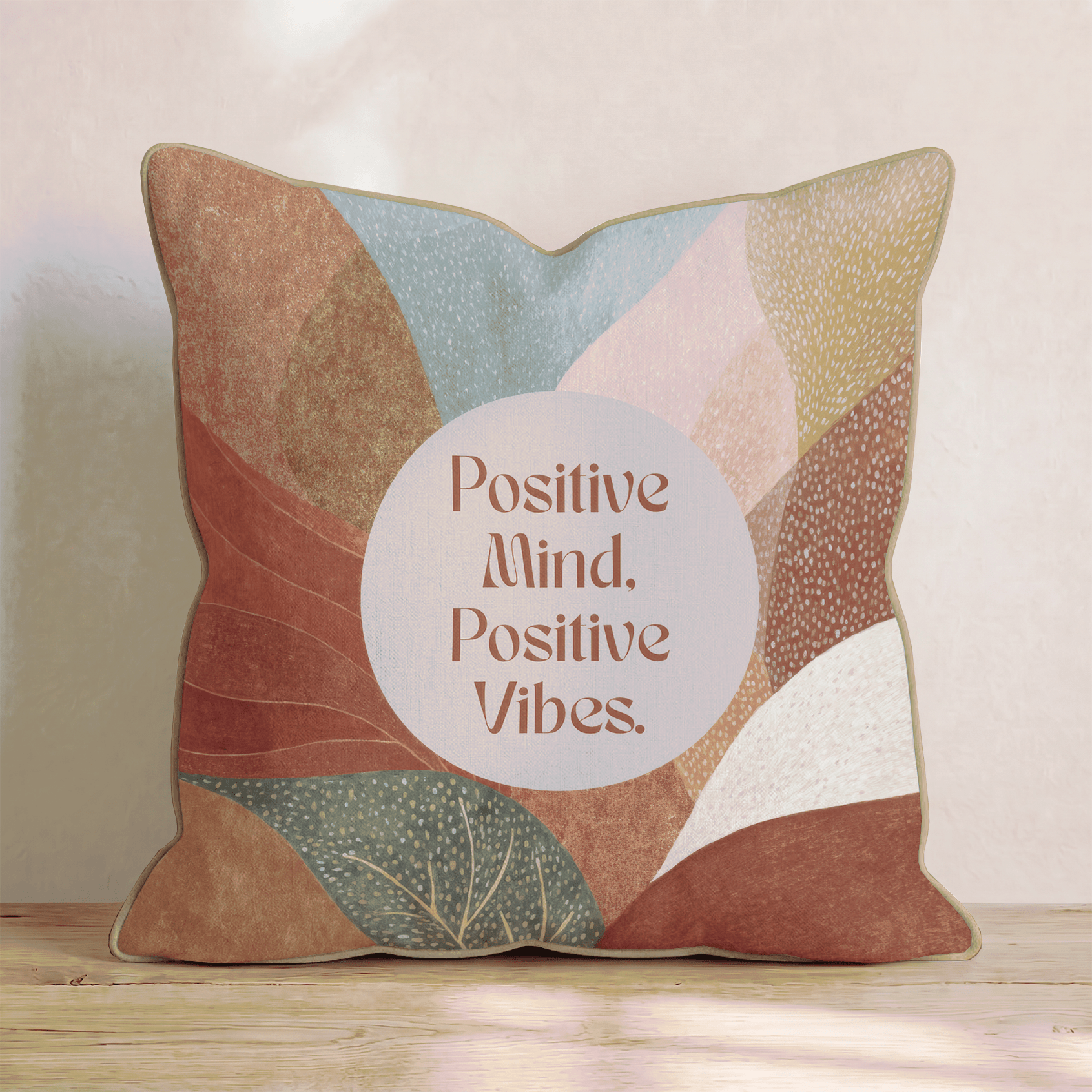 Positive Mind, Positive Vibes. Throw Pillow - Hillcroft Home
