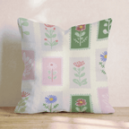 Postage Stamps Throw Pillow - Hillcroft Home