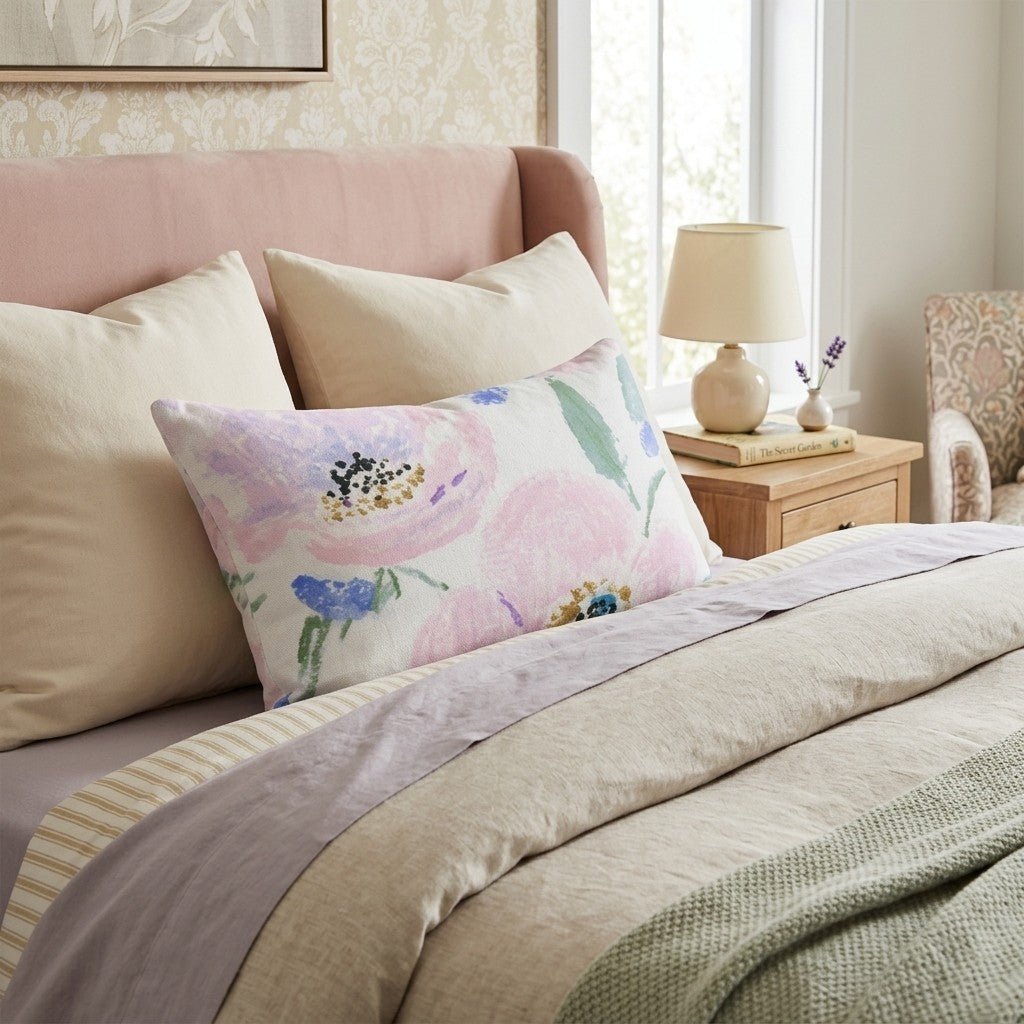Postmark Rose Throw Pillow - Hillcroft Home