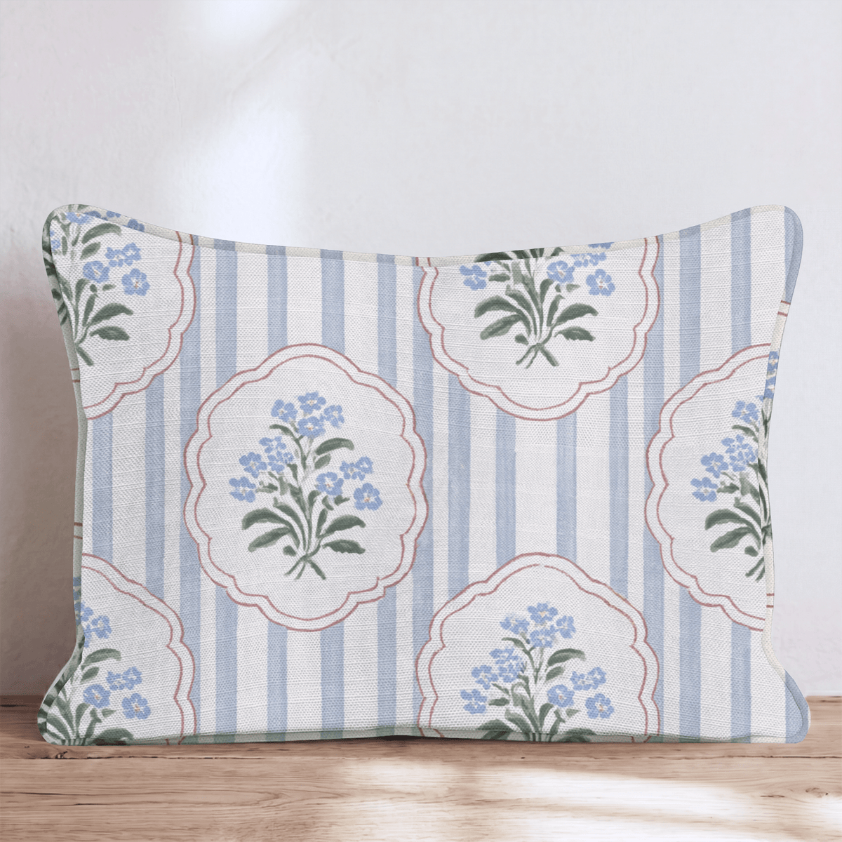 Posy Cornflower Throw Pillow throw pillow - Hillcroft Home