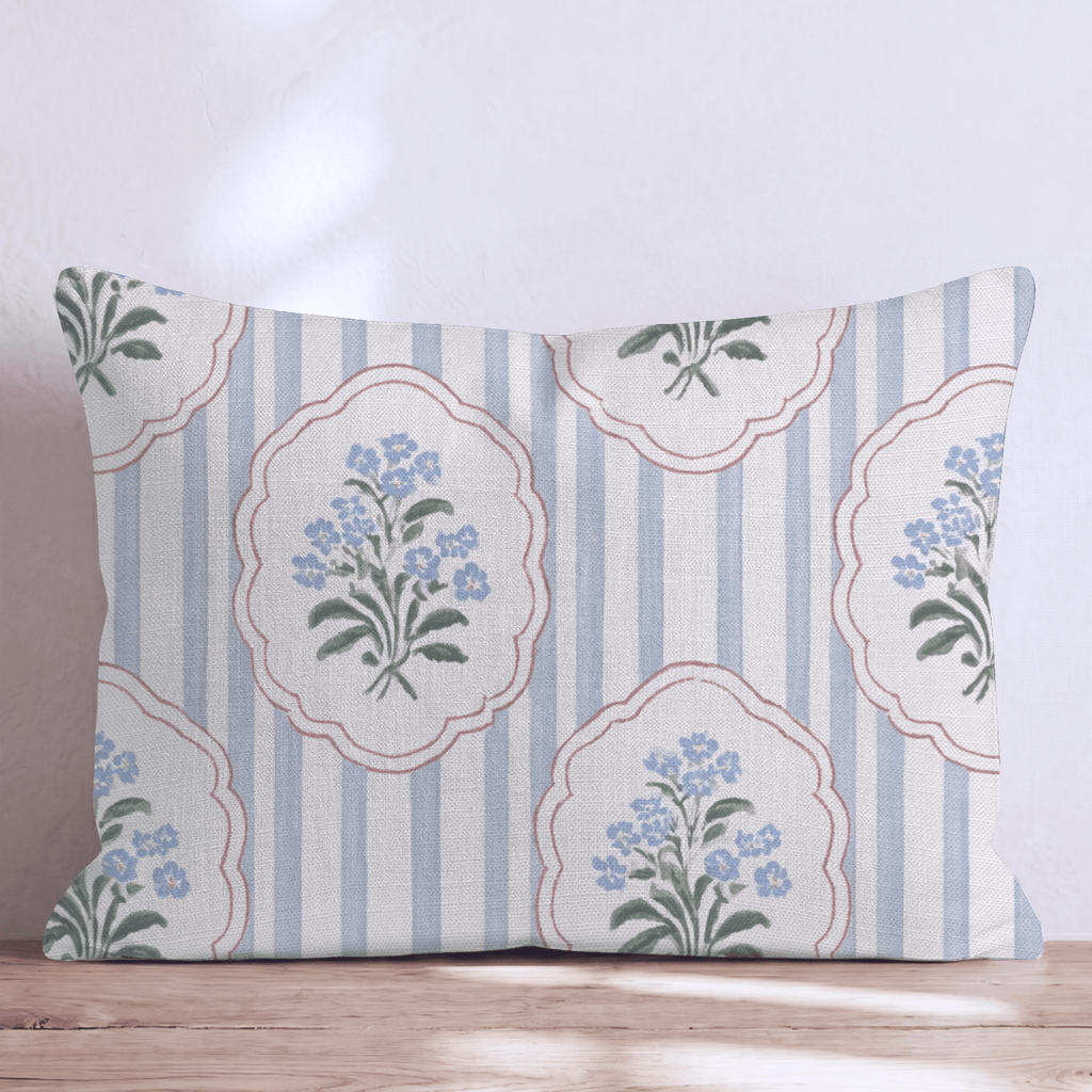 Posy Cornflower Throw Pillow throw pillow - Hillcroft Home