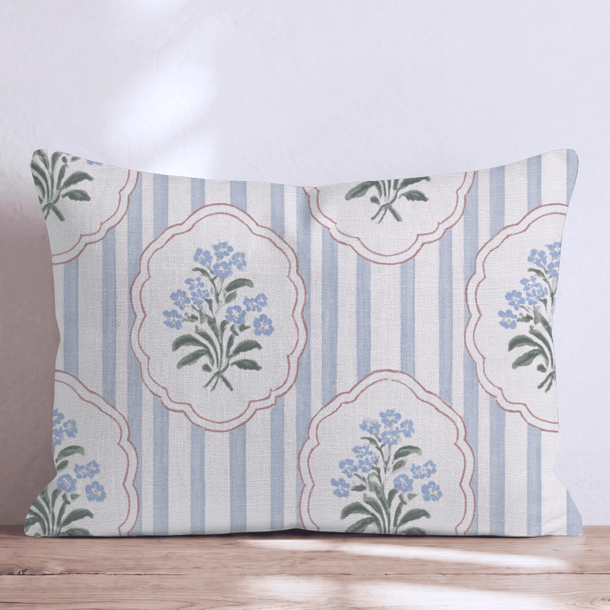Posy Cornflower Throw Pillow throw pillow - Hillcroft Home
