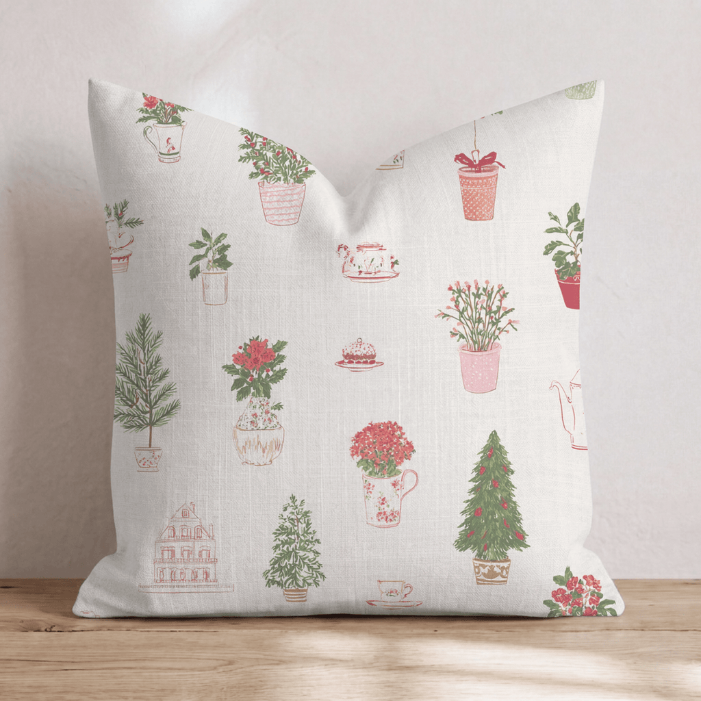 Potted and Merry Throw Pillow - Hillcroft Home