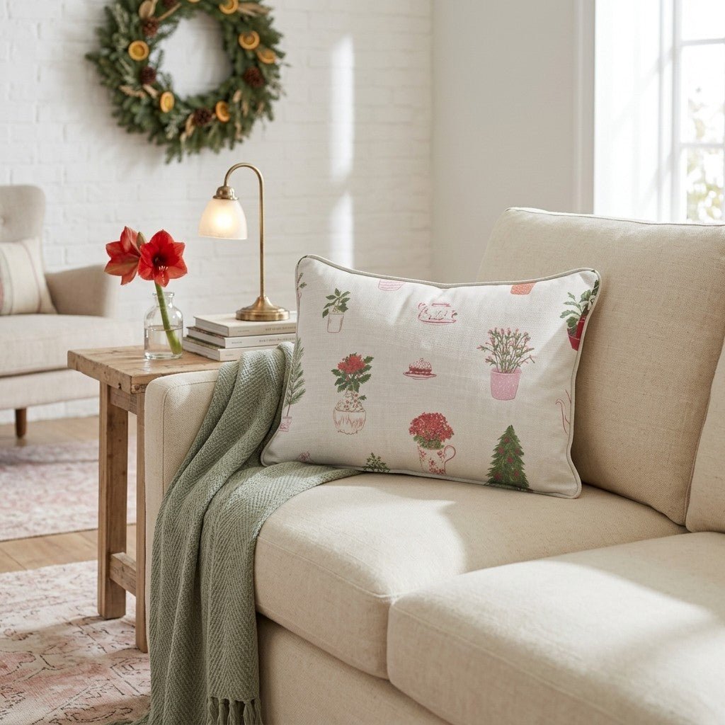 Potted and Merry Throw Pillow - Hillcroft Home